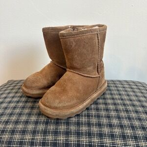 Bearpaw Kids Brown Suede Shearling Lined Zip Winter Boots Size‎ 7